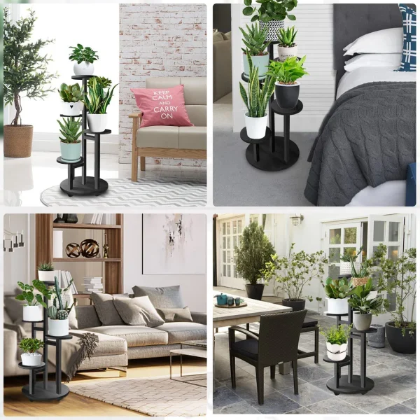 5 Tier Wooden Round Flower Plant Stand For Living Room, Office, Balcony Master Shop Sk