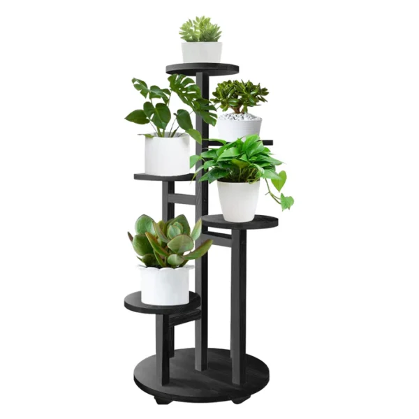 5 Tier Wooden Round Flower Plant Stand For Living Room, Office, Balcony Master Shop Sk