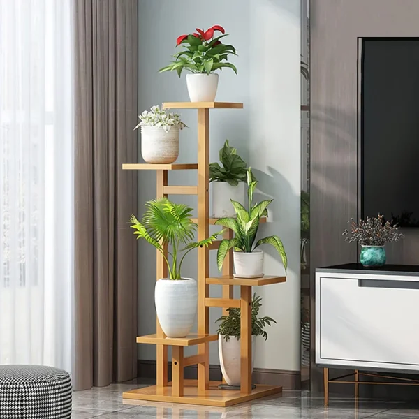 5 Tier Wooden Flower Plant Stand For Living Room, Balcony, Office Master Shop Sk